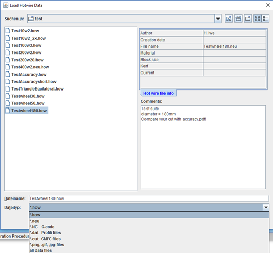 Load Hotwire data from file